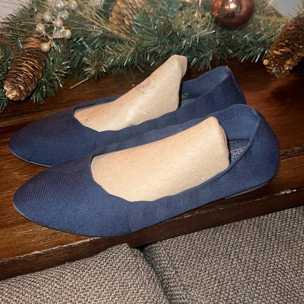 Skechers Navy Blue flats slip-on casual shoes air-cooled memory foam women’s 7.5 - Picture 3 of 7